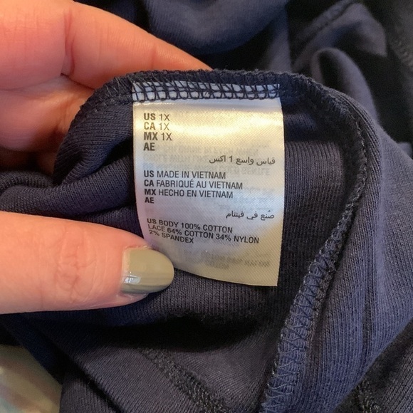 Karen Scott Women’s Plus Crochet Yoke Top - Picture 6 of 6